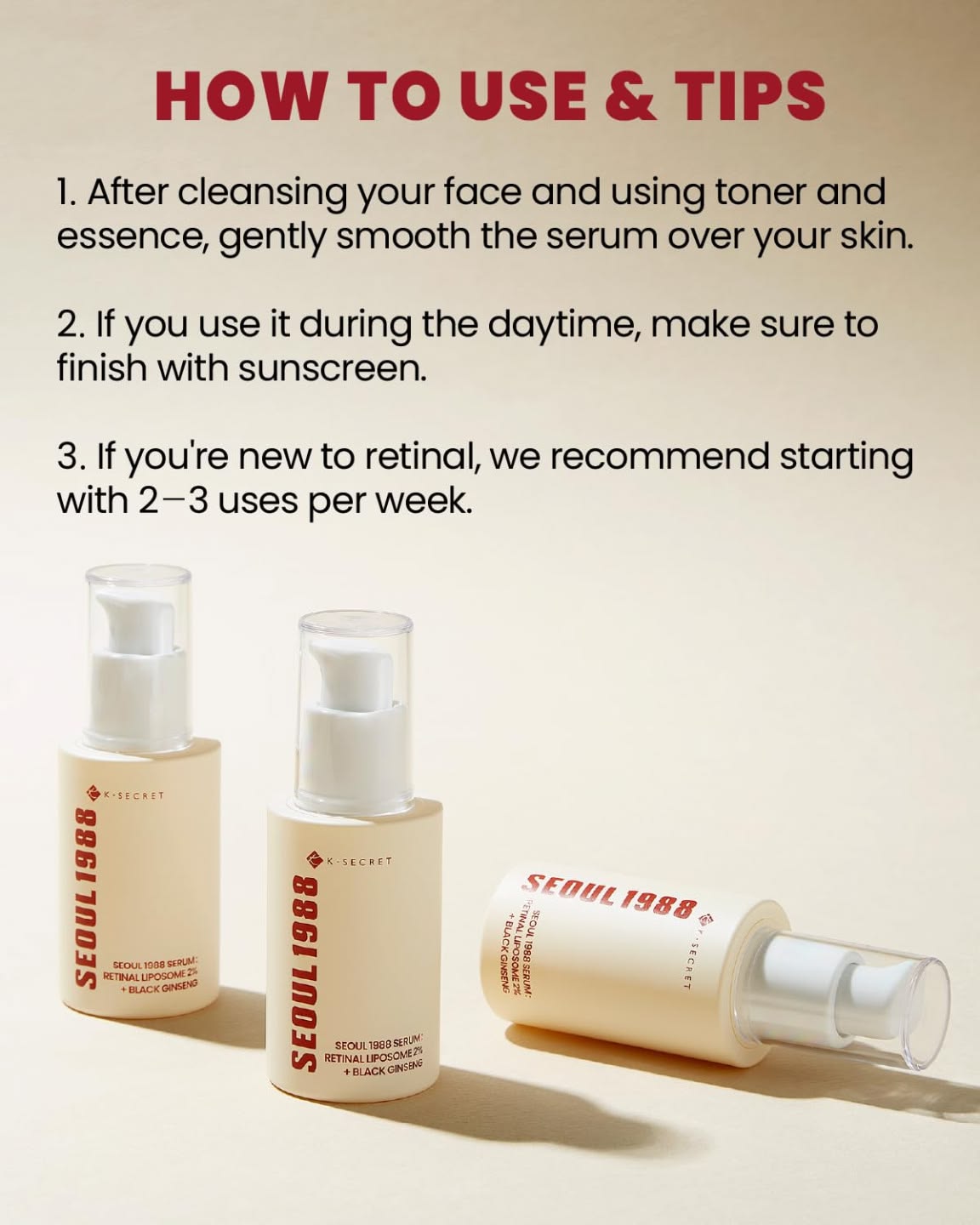 K-SECRET Seoul 1988 Serum: Retinal Liposome 2% + Black Ginseng – Advanced Anti-Aging, Firming, and Wrinkle Care (30ml)