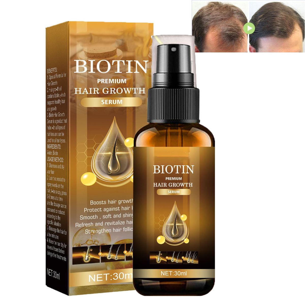 EELHOE Biotin Hair Growth Serum – Scalp Revitalizing & Follicle Strengthening Treatment (30ml)