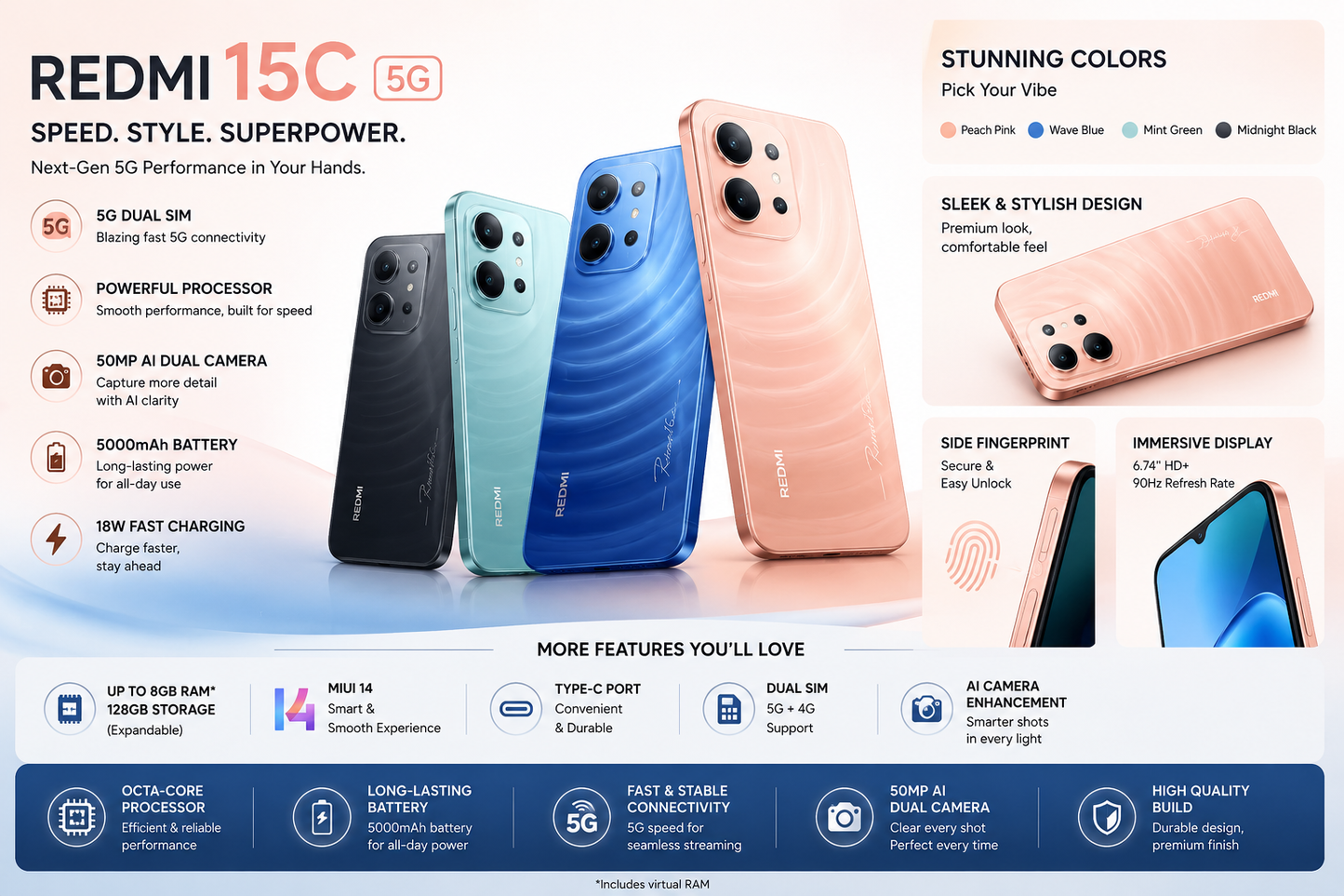 REDMI 15 C 5 G PHONE