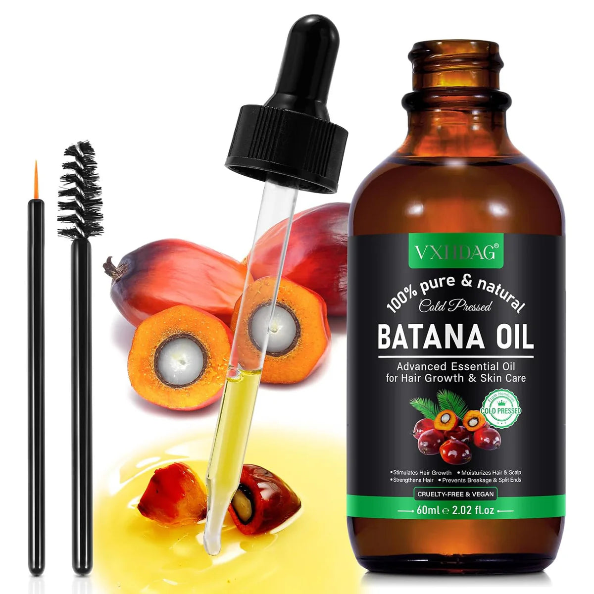 100% Pure Batana Oil from Honduras – Hair Growth & Deep Repair Treatment (2.02 fl oz)