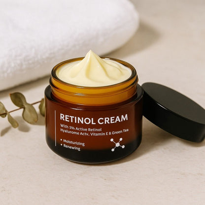 Retinol Face Cream – Whitening, Anti-Wrinkle & Deep Moisturizer for Dry Skin | Skin Firming & Rejuvenation