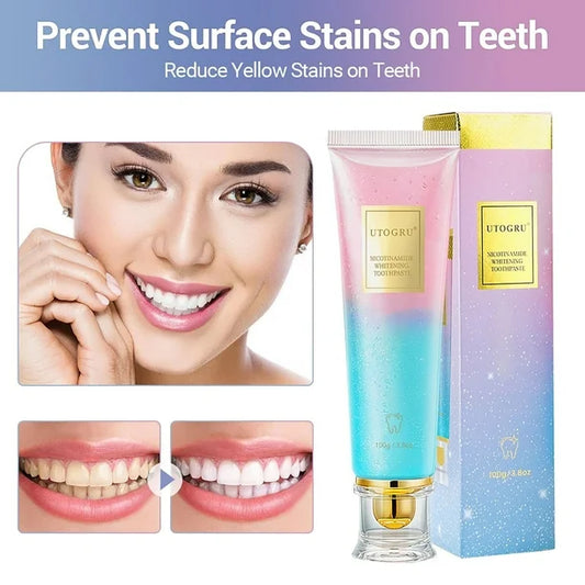 UTOGRU Niacinamide Whitening Toothpaste – Fluoride-Free Formula for Bright Teeth & Fresh Breath