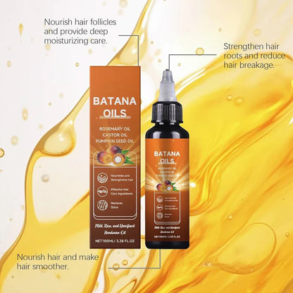 Batana Hair Growth Oil with Rosemary, Castor & Pumpkin Seed Oils – Pure Honduran Formula for Stronger, Shinier Hair (120ml)